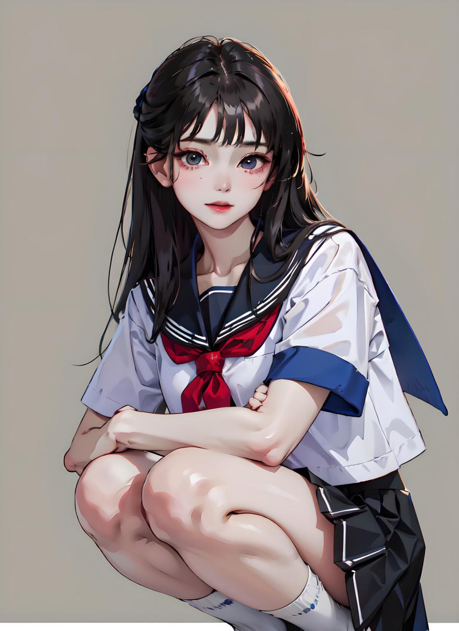 动漫壁纸---二次元学生妹纸 这是一位厚涂动漫风格的二次元校园萝莉