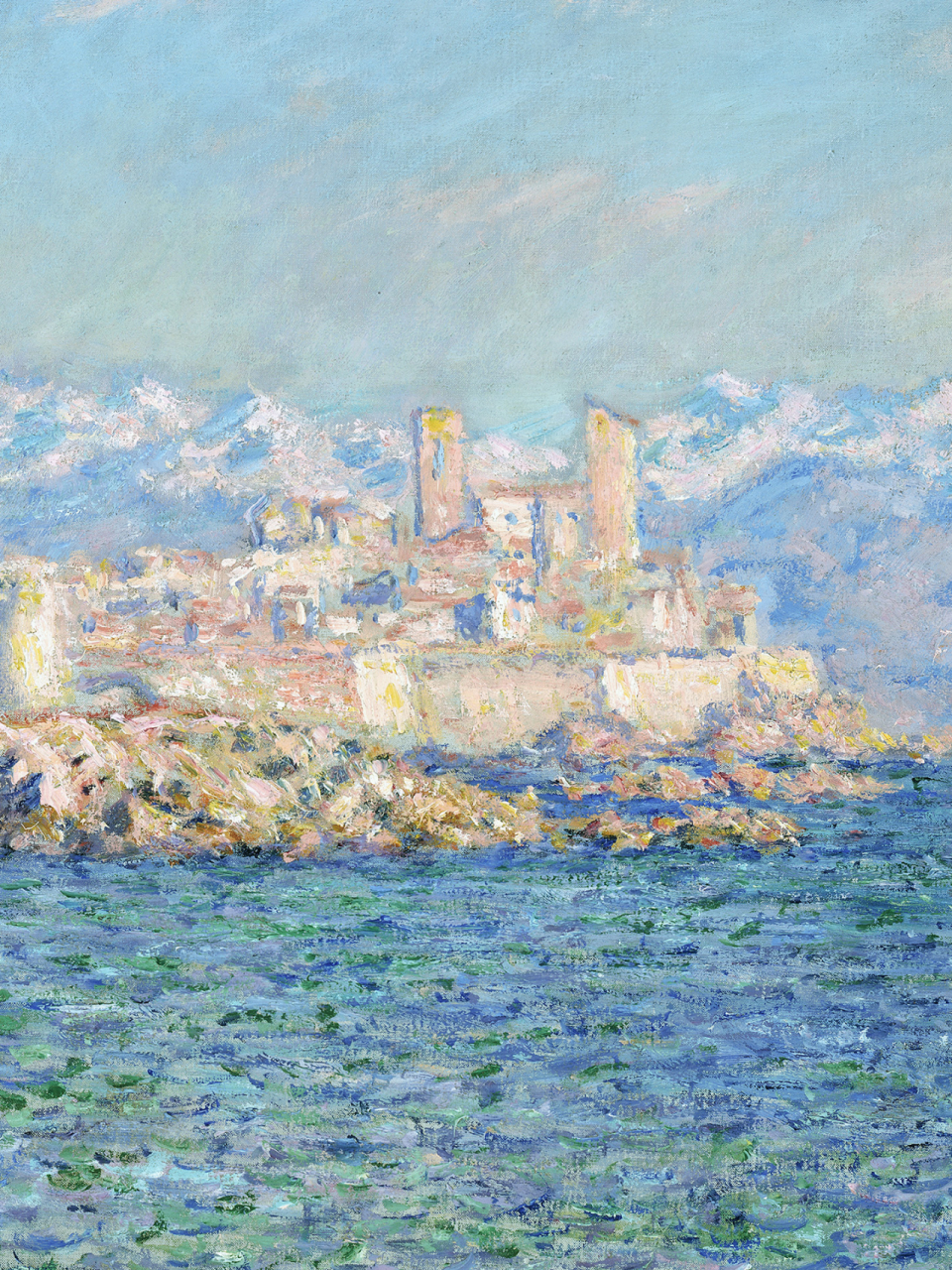 178莫奈油画《祖安湾》高清细节