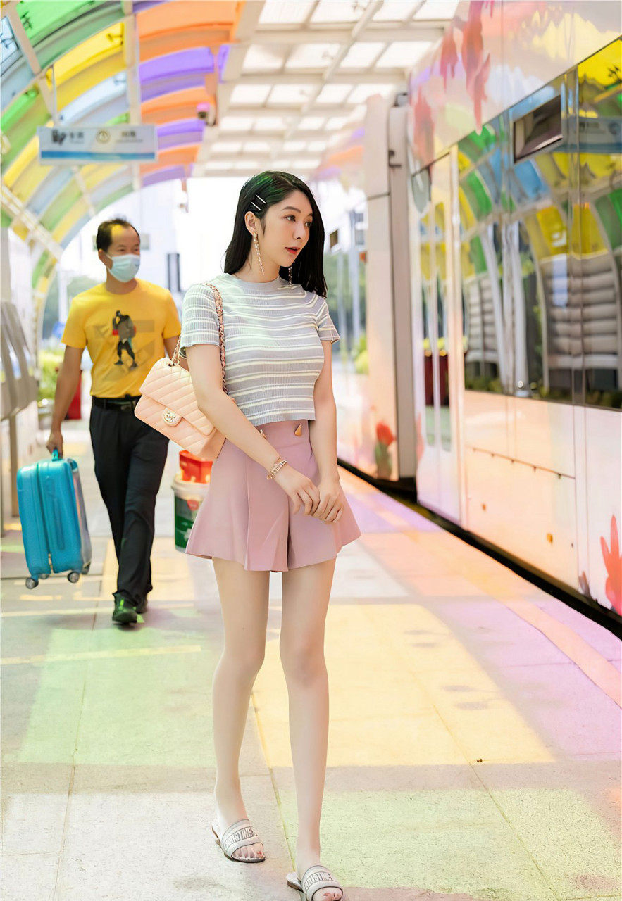 性感女神angela小热巴粉色系少女裙锦集