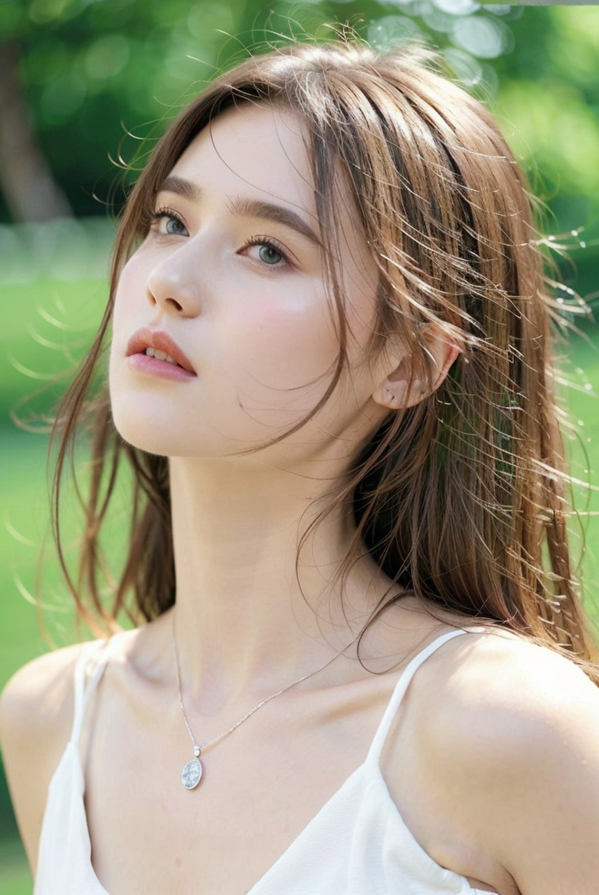 空灵美女户外氧气写真图集,欧美混血美少女高清壁纸,性感的小吊带