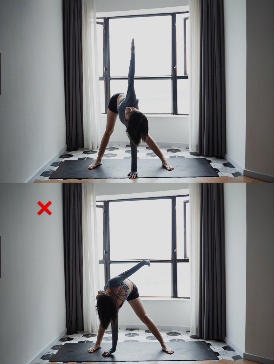 以下是日常纠正勾肩驼背的瑜伽动作,以防你们练习出现错误 我做了正误