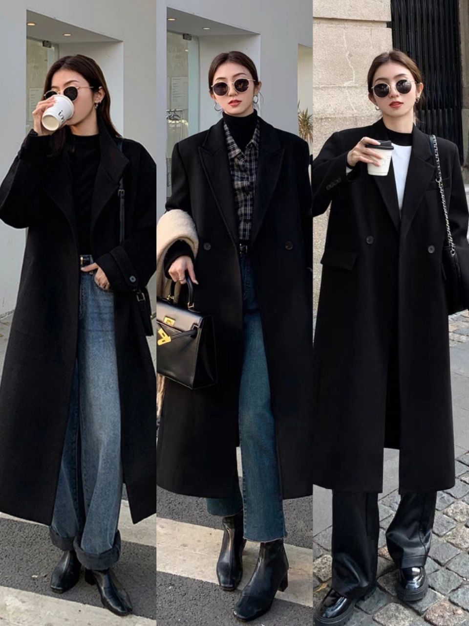 高级感黑色大衣穿搭合集 冬季温暖又气质 大衣真的是我心中排第一的叠
