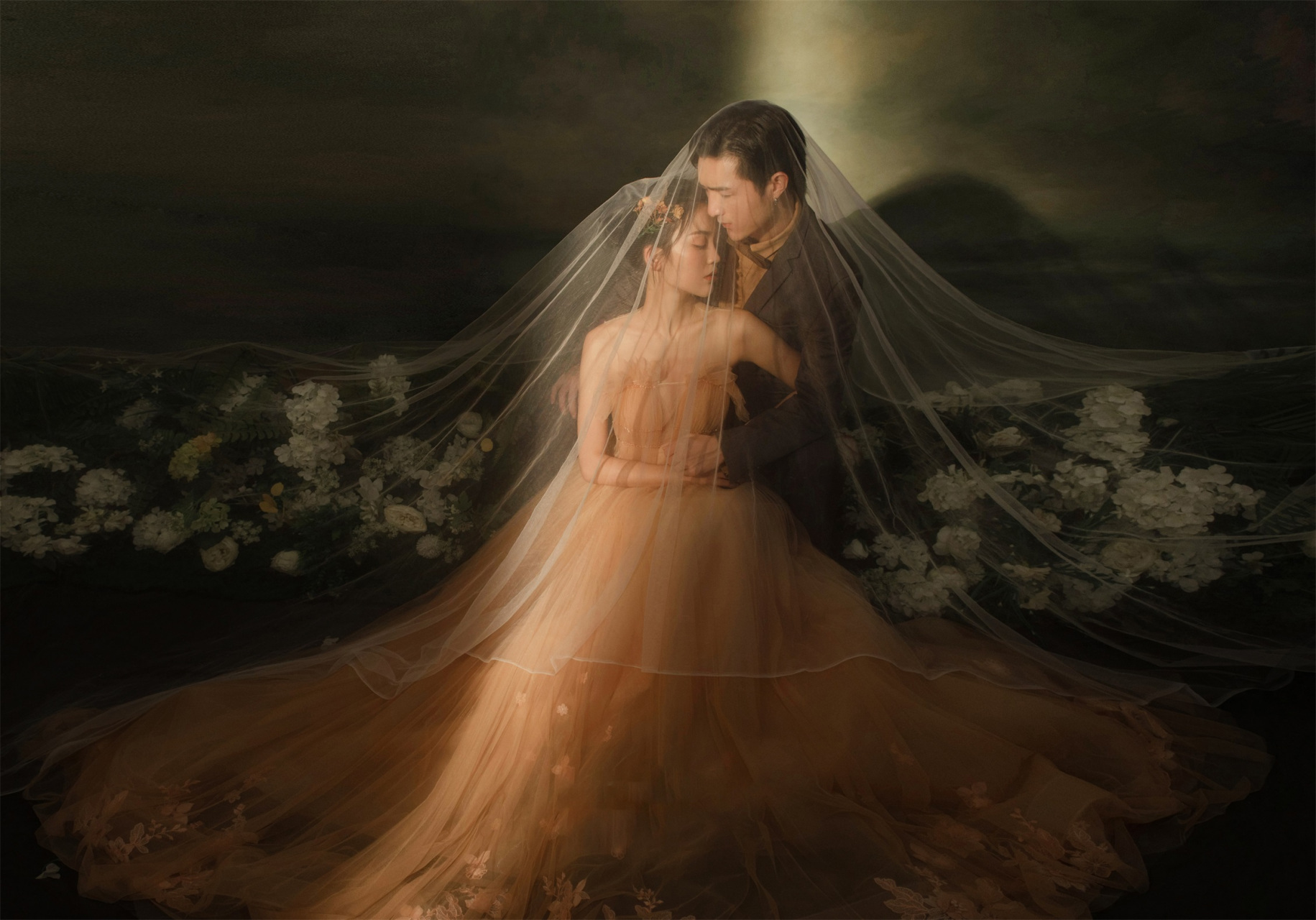 法式油画婚纱照 浪漫的不成样子的复古油画风小众精致的风格深受女孩