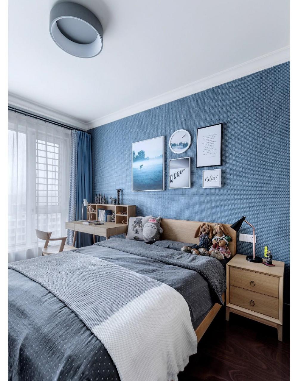 gif创作人# 男孩子的房间,蓝色一定不会错,格子的墙纸既活泼又不会太