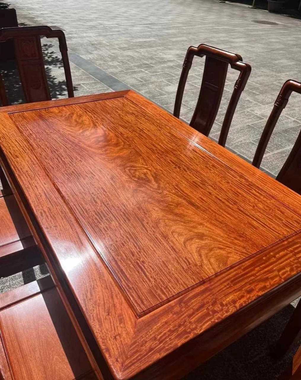 精品大果紫檀水波纹 独板 长方歺桌[耶耶耶]