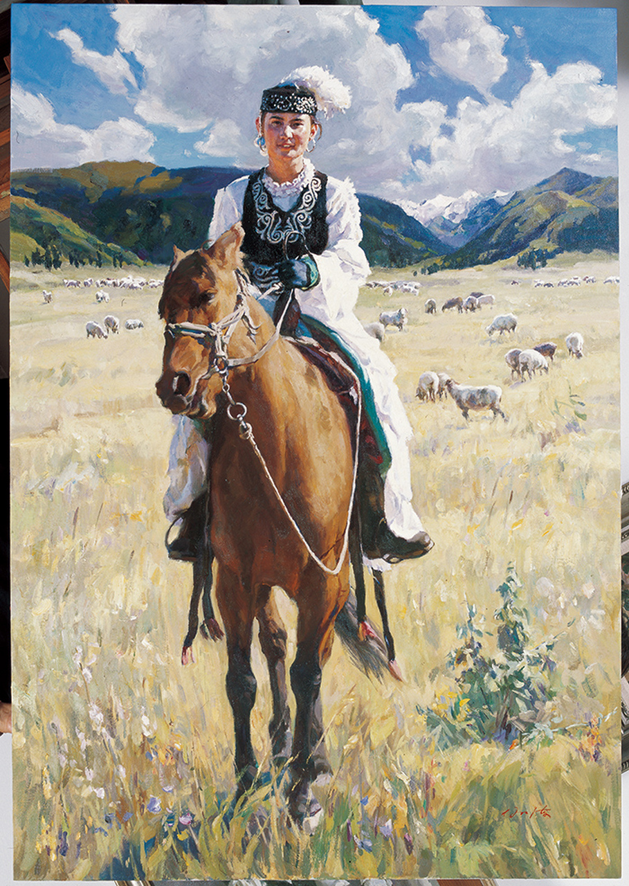 白仁海 新疆风情油画人物欣赏#油画.