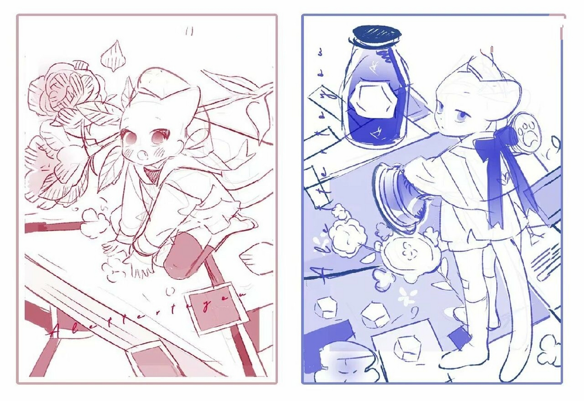 分享单人插画模板7878 啦啦啦