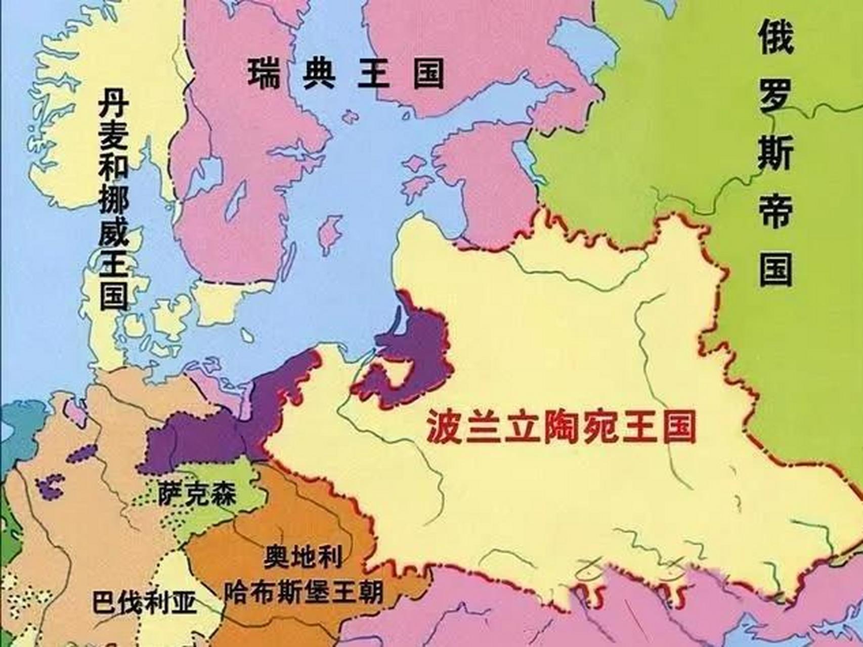 图一:历史上乌克兰很多领土曾经是波兰的,白俄罗斯很多领土是立陶宛的