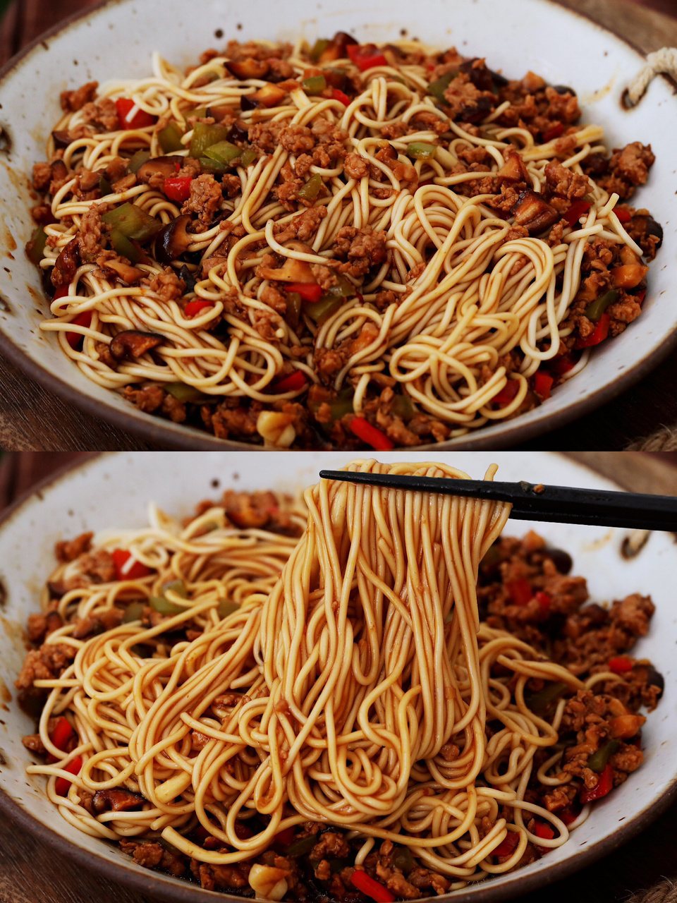 秘好吃到爆的香菇肉酱拌面连吃三碗都不够,超简单[馋嘴] 最近特别喜欢