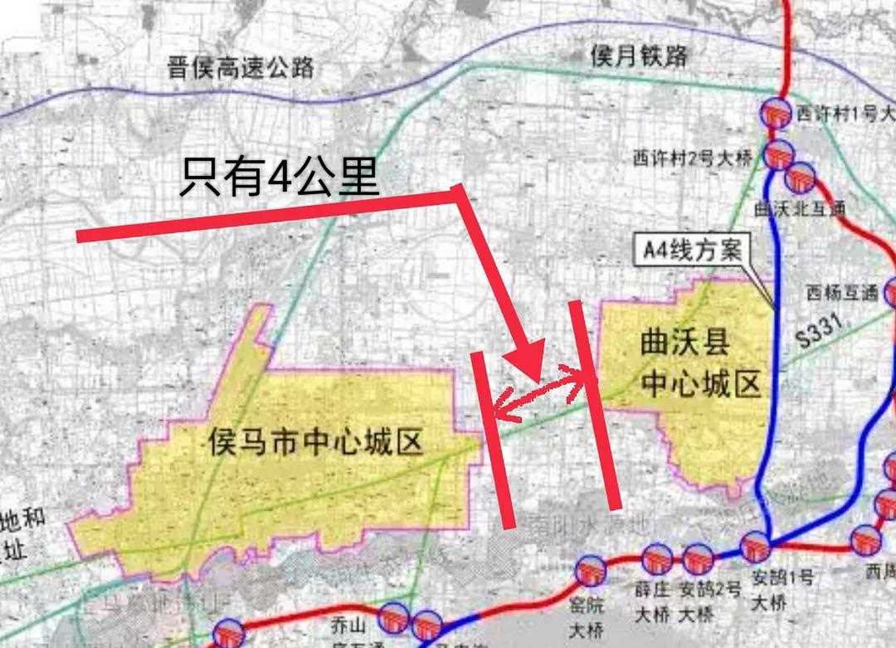 侯马市和曲沃县—中国目前同省内相距最近的两个县市.