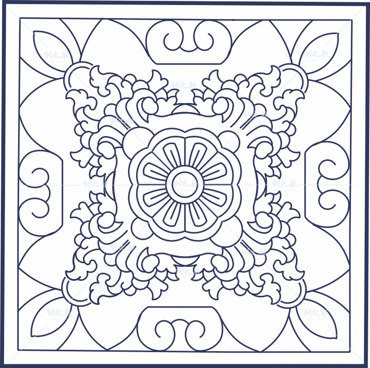 纹样包括单独纹样,边饰纹样,散点纹样等多种类型