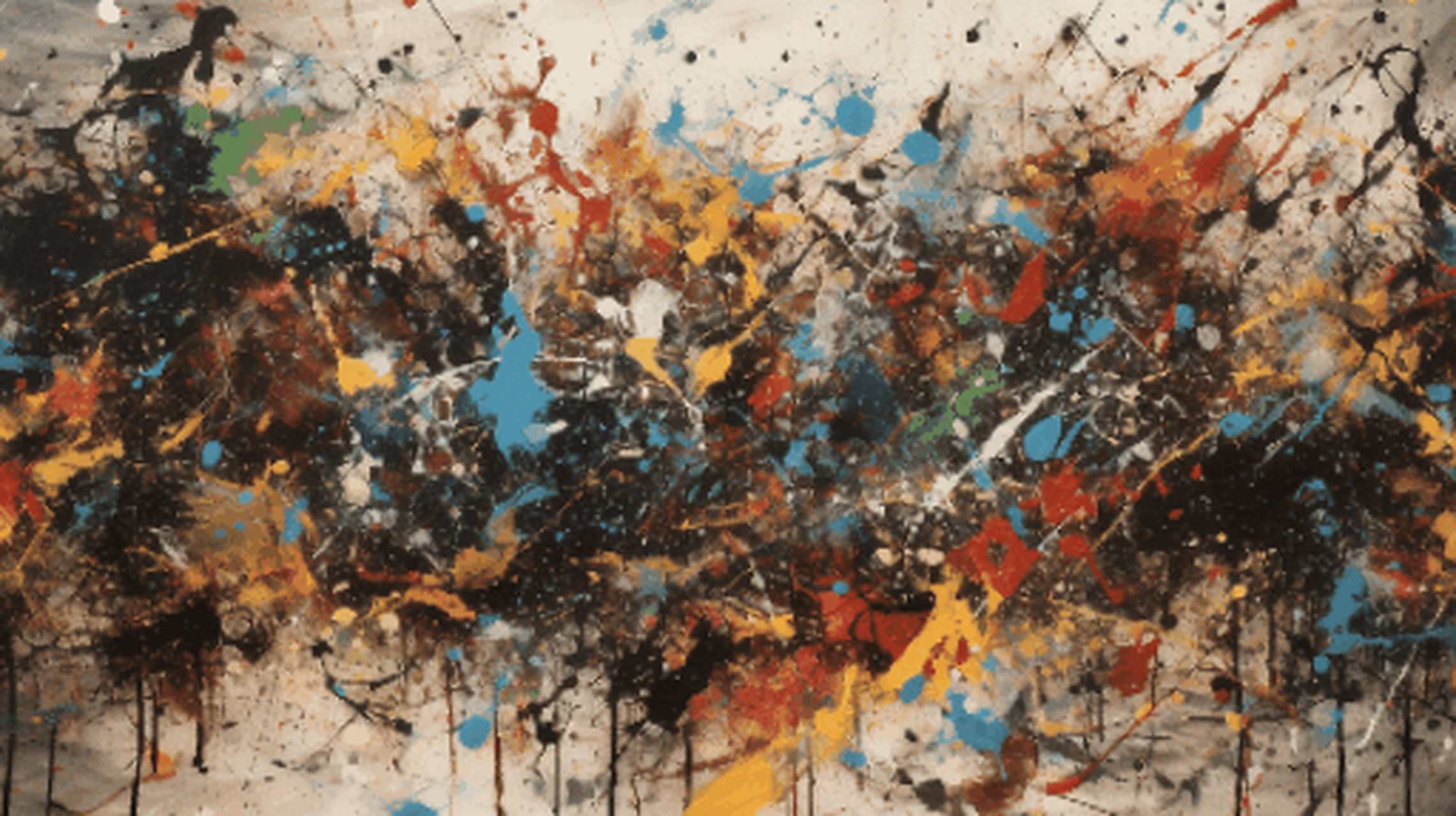 在这幅采用杰克逊·波洛克风格的抽象表现主义画作中,画家巧妙地将