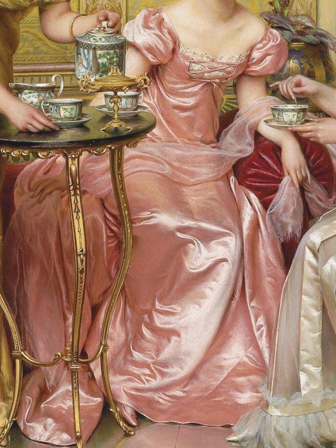 世界名画中的华美裙装30选  这幅名为《下午茶》的油画是1900年由