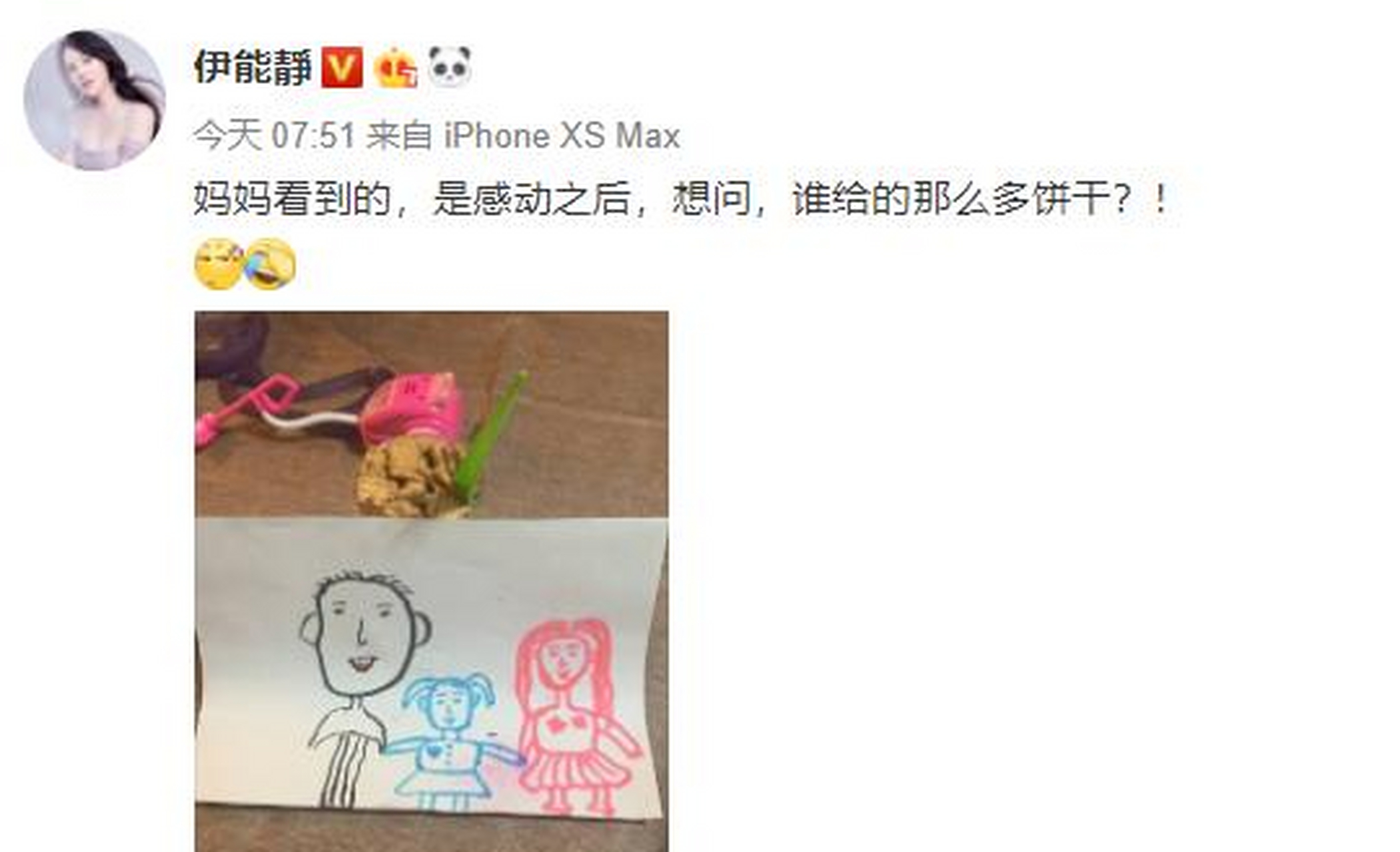 粉丝也都被米粒准备的东西暖到了,纷纷评论,"哈哈把秦老师画的还挺像