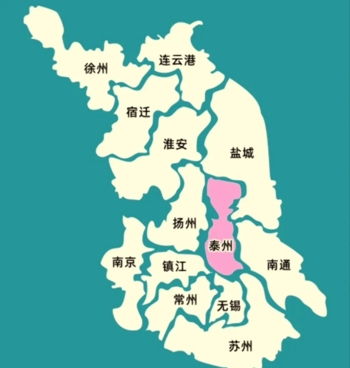 泰州是在江苏省的几何中心,只是因为南京靠近西部,泰州的交通区位有些