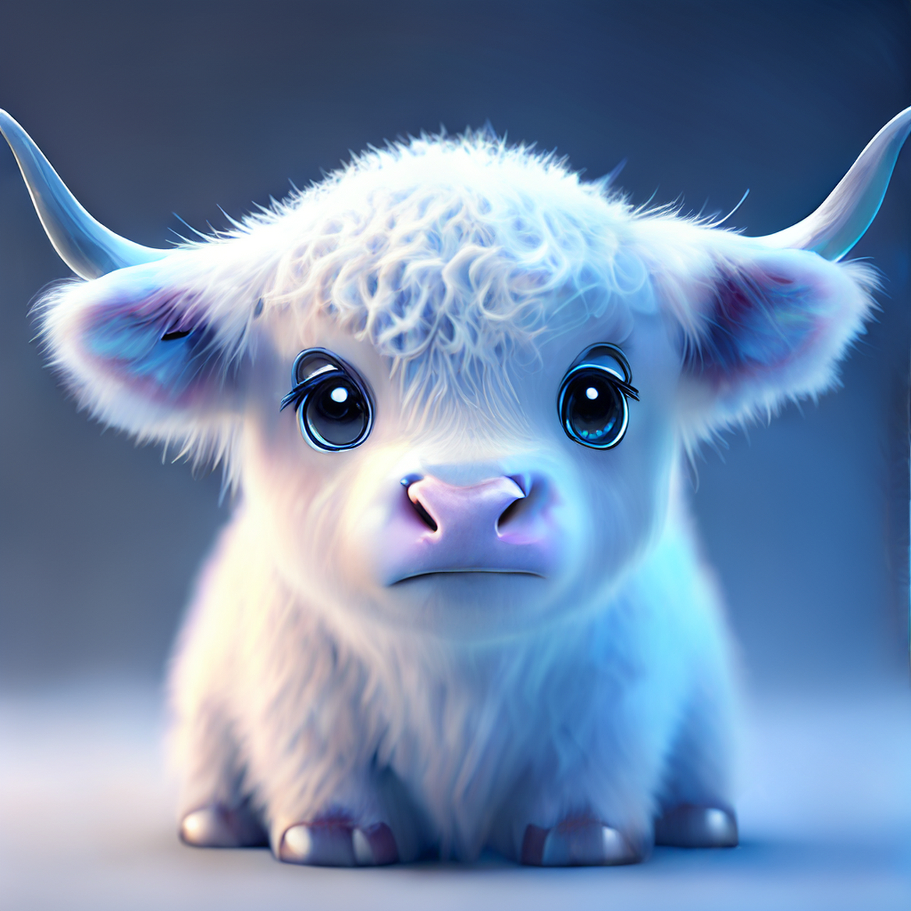 百度ai绘图黑科技#超详细的可爱梦幻冰牛宝宝的惊人头像,闪闪发光的