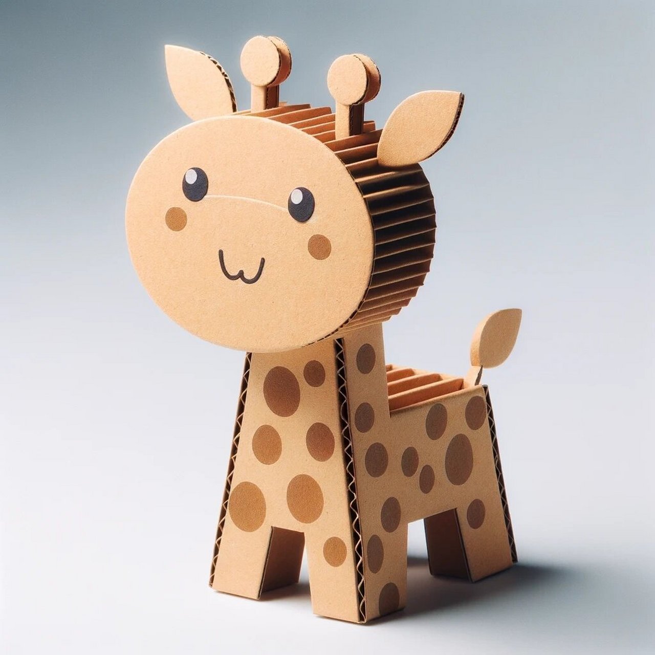 纸板萌宠|可爱瓦楞纸动物  图片仅供参考,没有教程