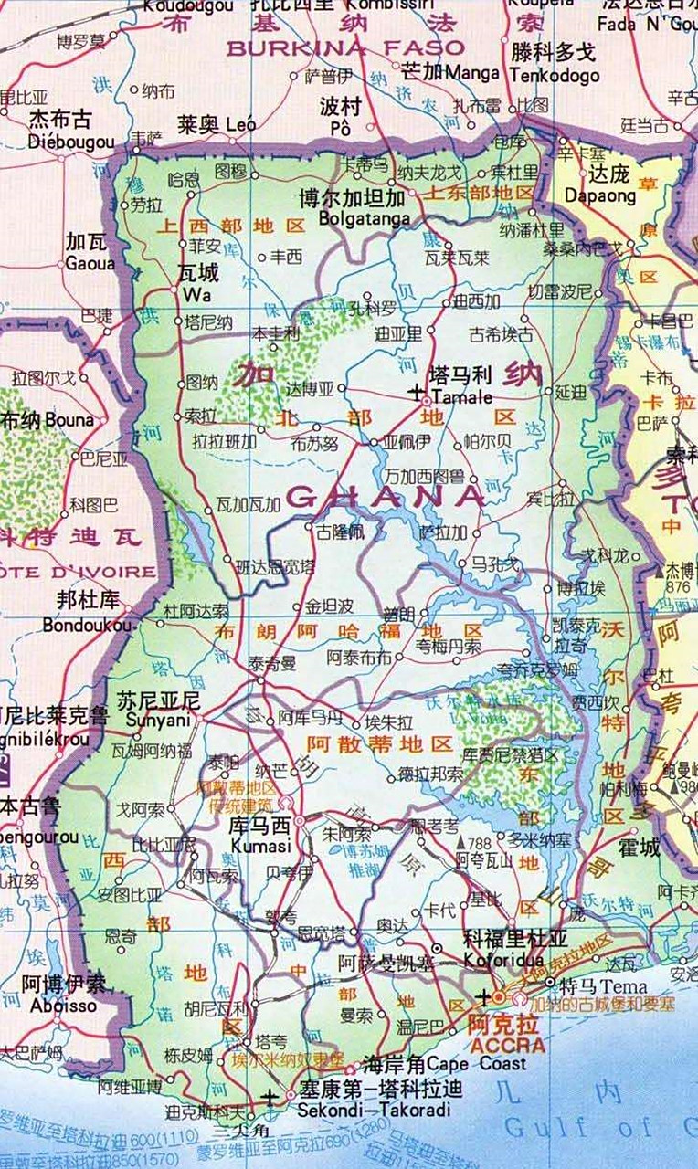 西非国家加纳地图