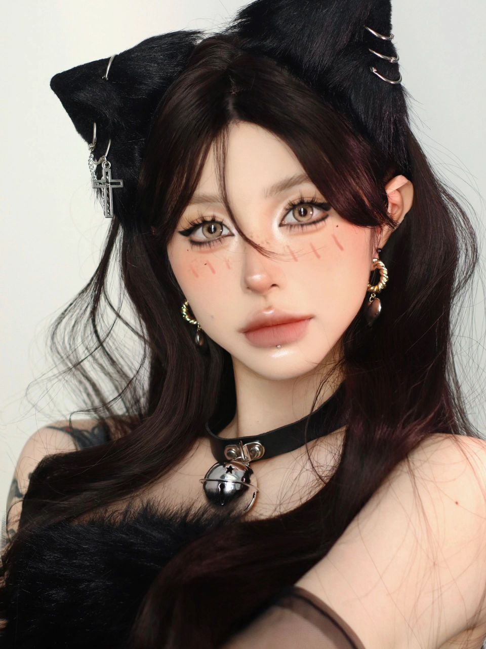 black cat小黑猫拟人 猫系小拽姐妆容! 全包眼线 猫系腮红就是灵魂!