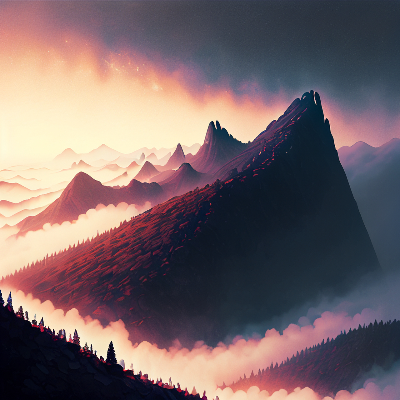 氛雾终澄霁,丘山亦动摇.