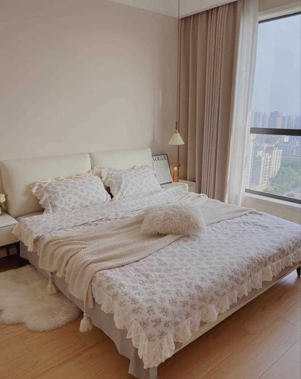 奶油风格卧室效果图,奶咖色墙面效果图 卧室设计 被治愈了  快来看看