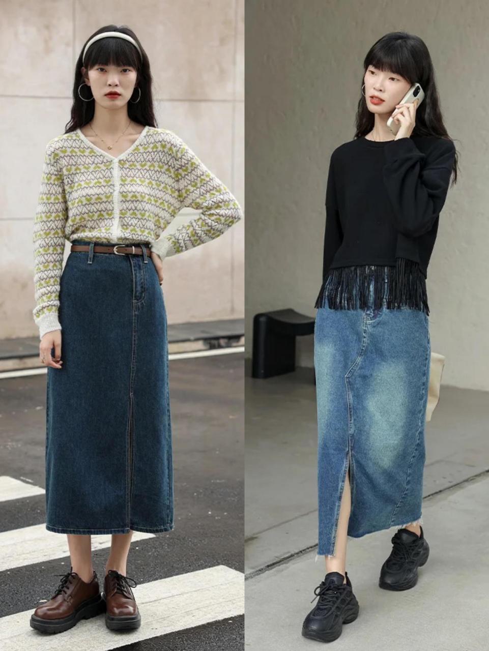 学会这些秋季半身裙穿搭法,增高显瘦还显气质,一整个秋天都不愁