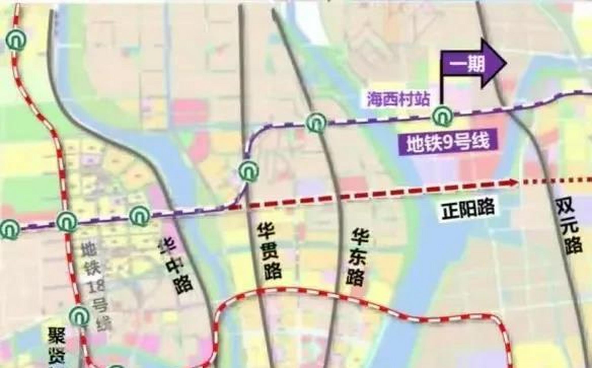 网传规划中的地铁18号线从城阳区棘洪滩上崖南到市南区燕儿岛路,站点