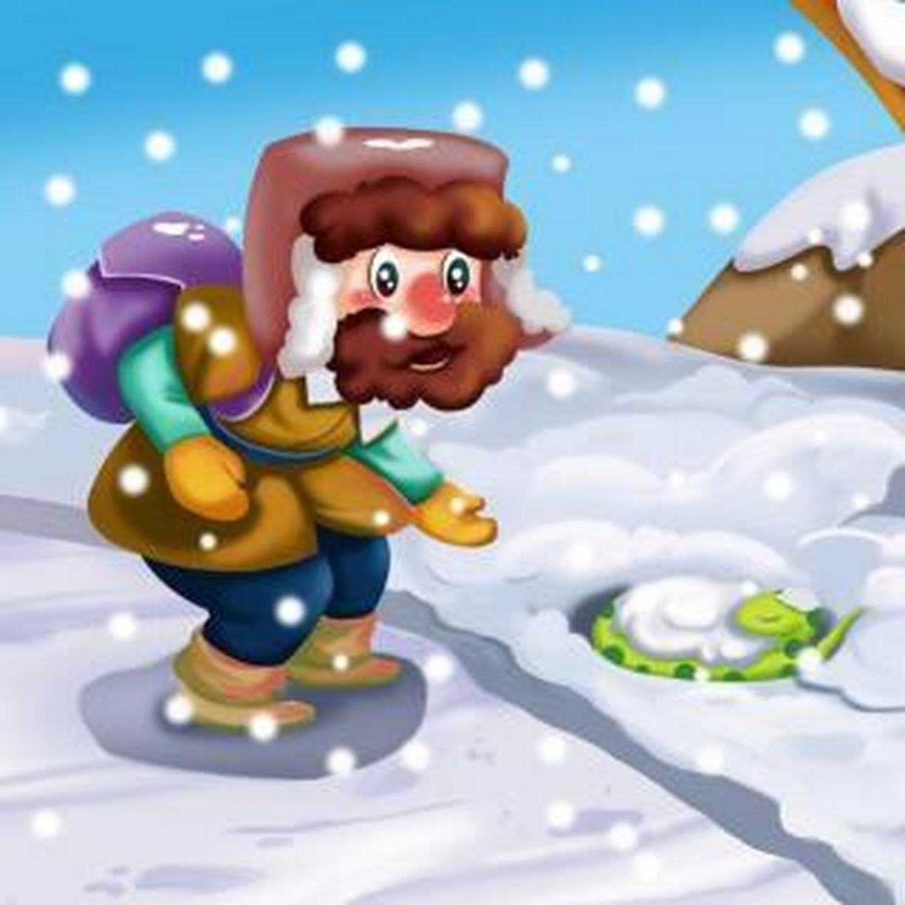 《英语故事精选》  农夫与蛇  it was a cold winter evening.