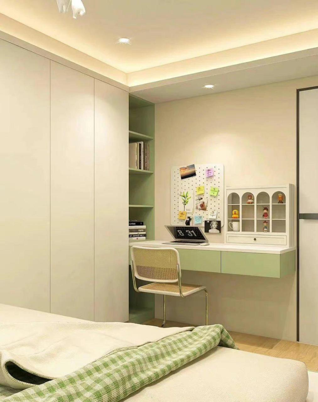 6平米打造"奶绿奶绿"的儿童房~ 儿童房这样设计空间大过主卧~快乐这不