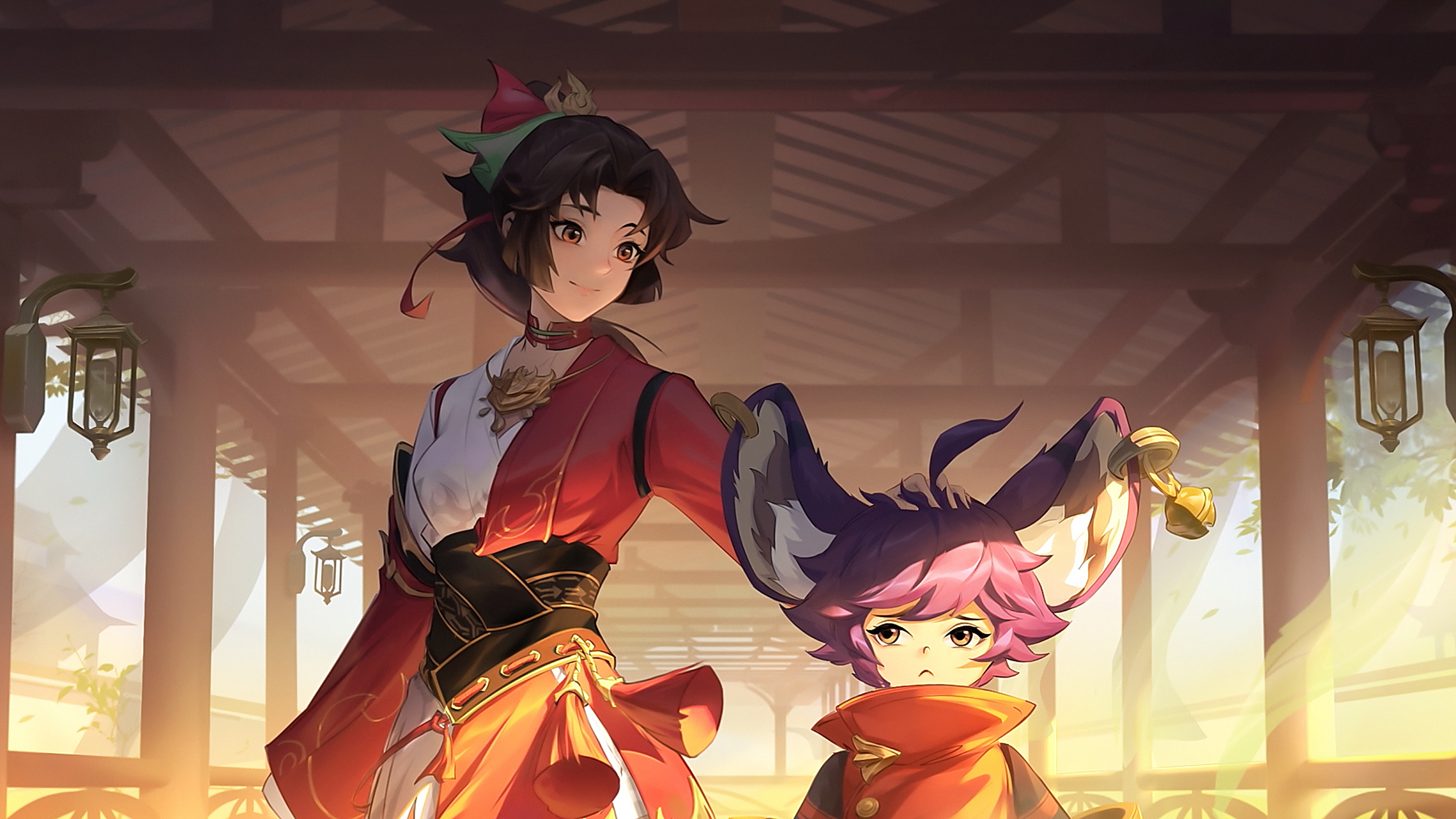 动漫壁纸|《王者荣耀》云缨,元芳一家高清壁纸:李元芳一家子太可爱了