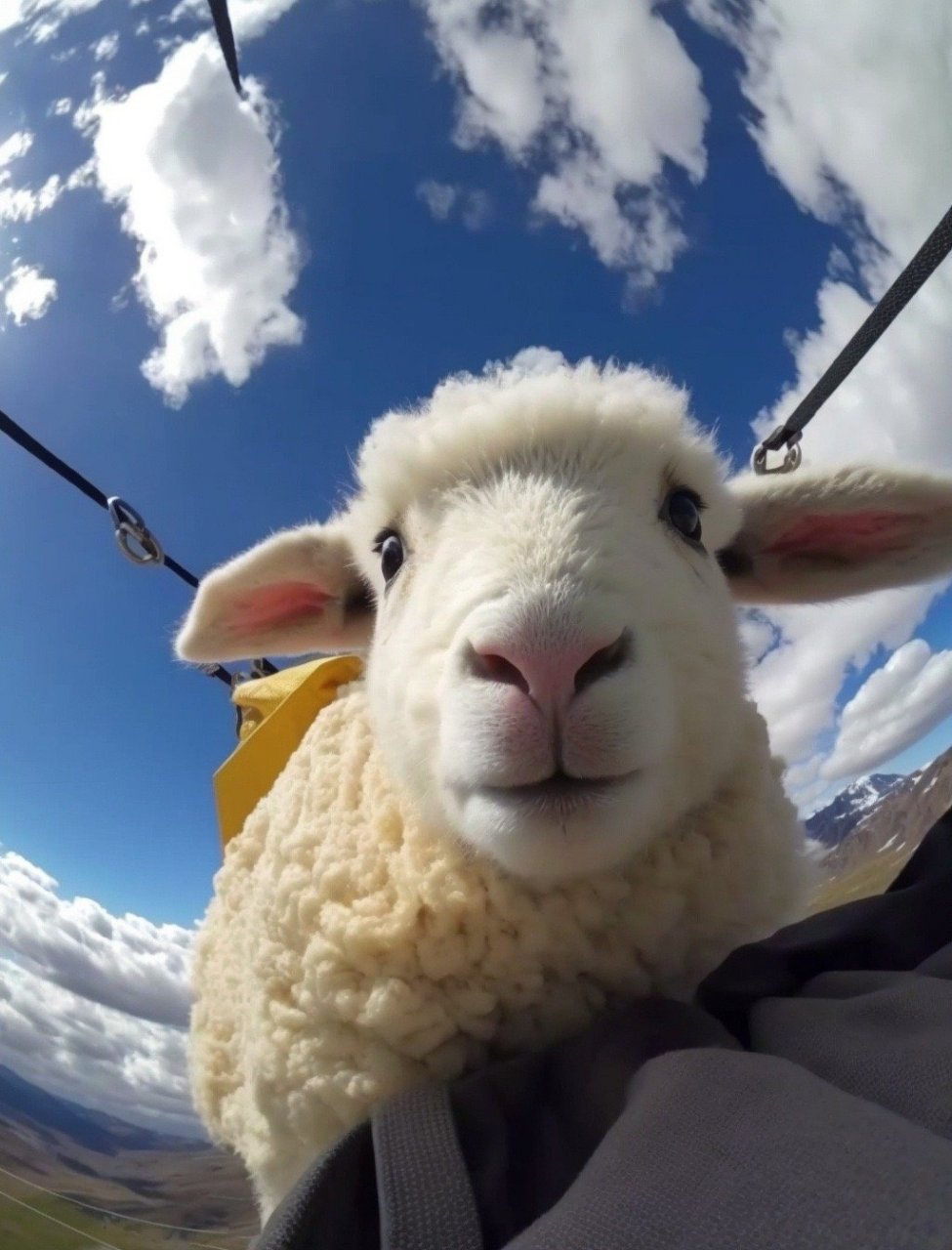 可爱的跳伞小羊#壁纸##手机壁纸##无水印壁纸##高清壁纸##可爱壁纸