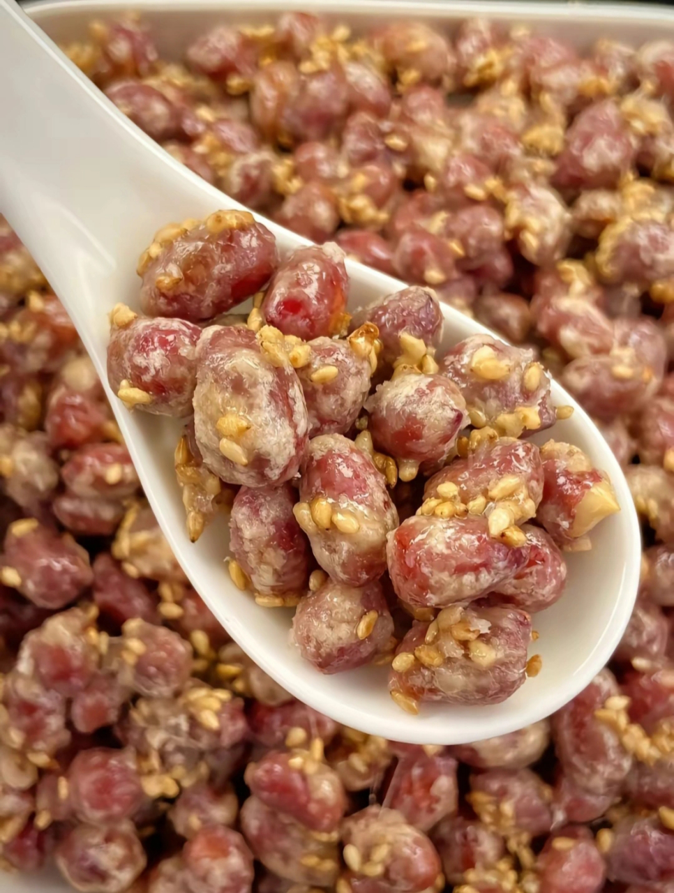 酥酥脆脆的糖霜花生米[云喝酒][云喝酒] 香甜酥脆,超级好吃～[good]