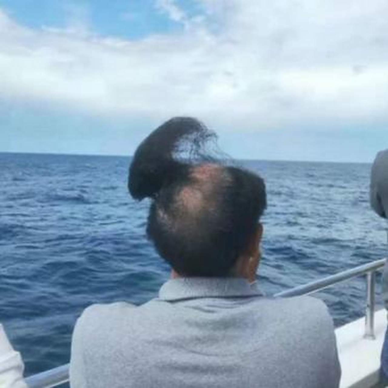 哈哈哈,大叔的假发都被吹起来了[笑哭]