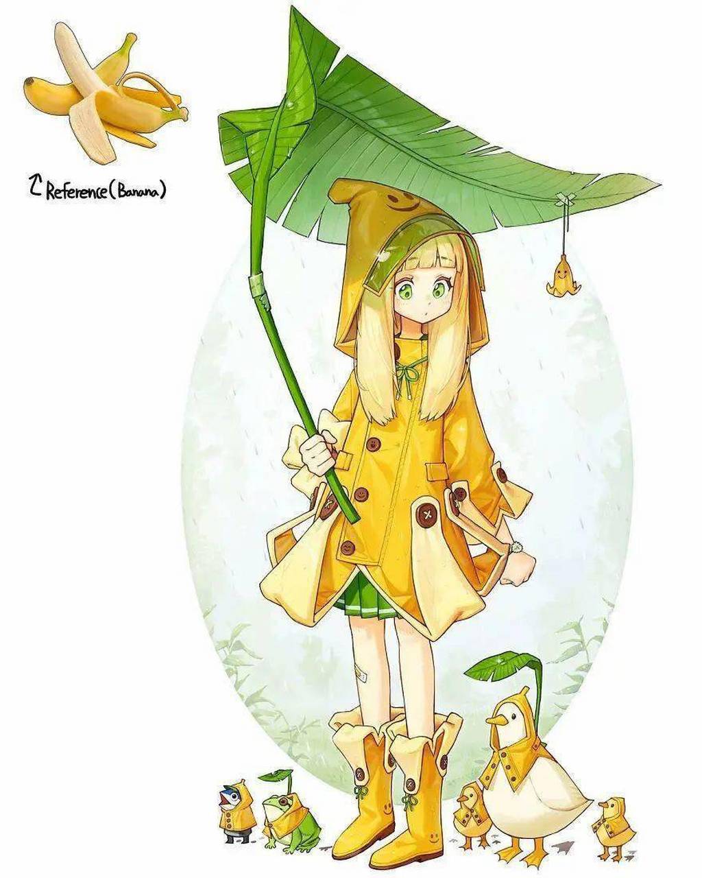 万物皆可拟人化之可爱的香蕉少女,香蕉这么可爱,怎么可以吃香蕉?