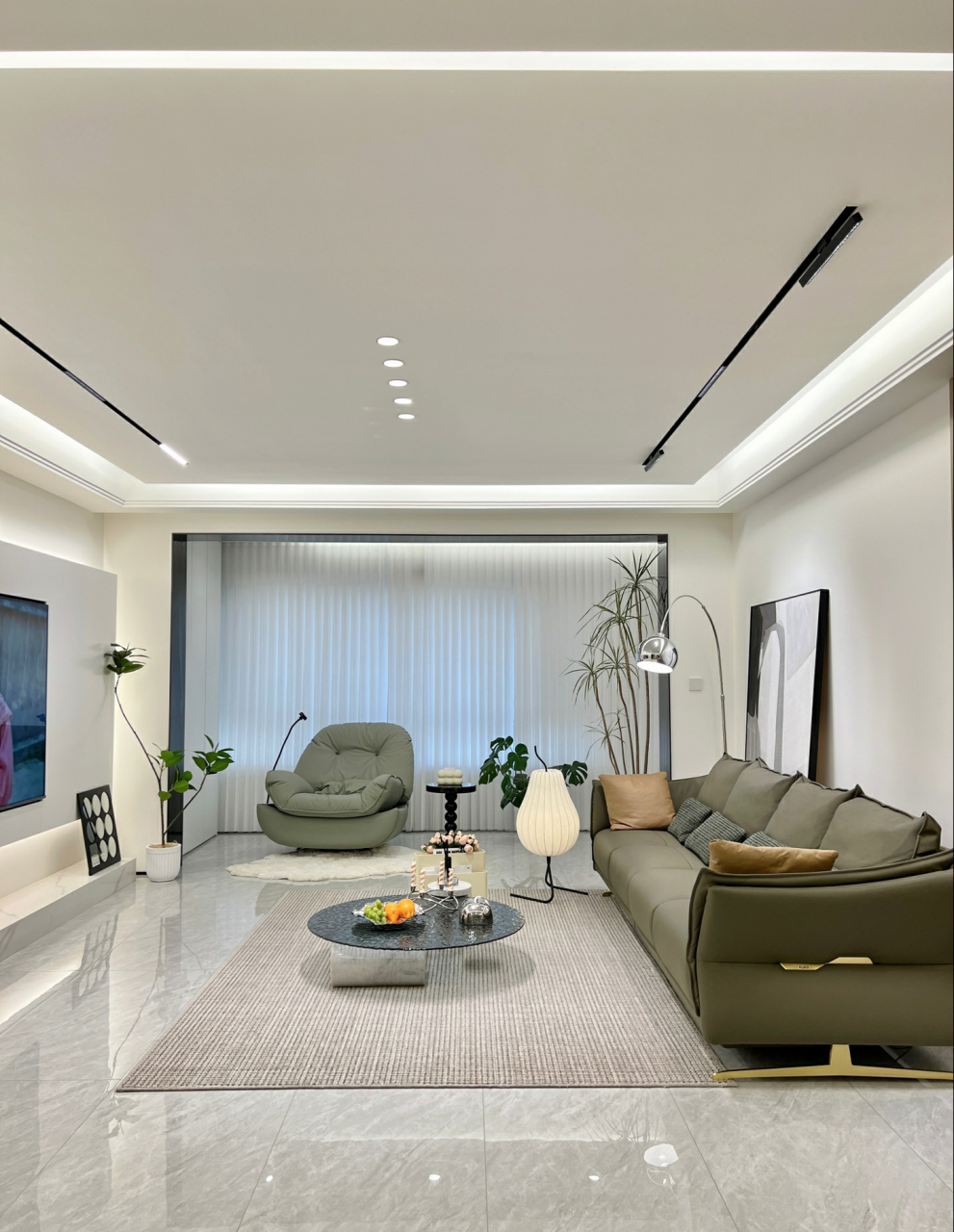 无主灯 悬浮吊顶的现代简约风#装修