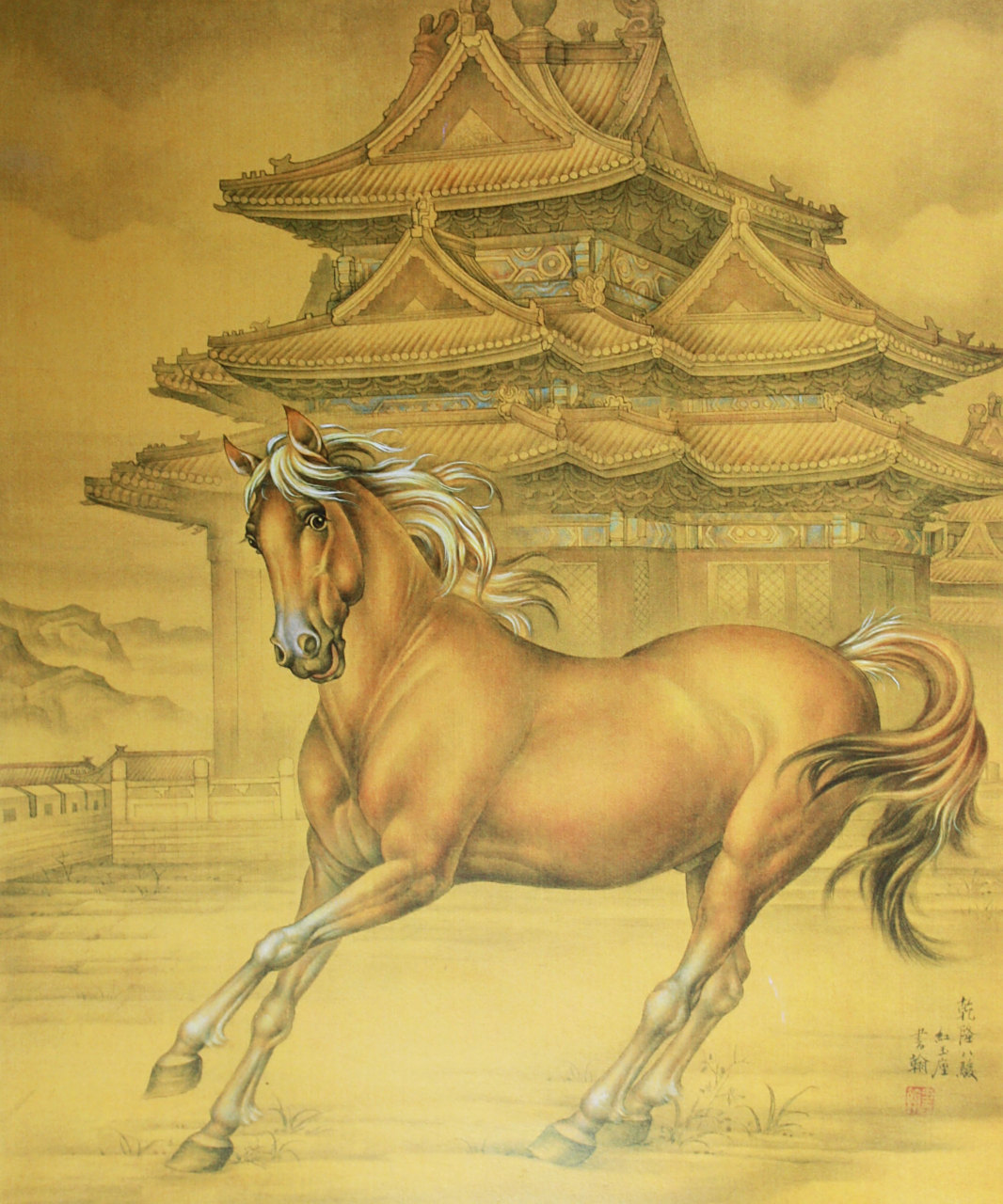 高清:田书翰工笔马##画画# #画# #工笔画