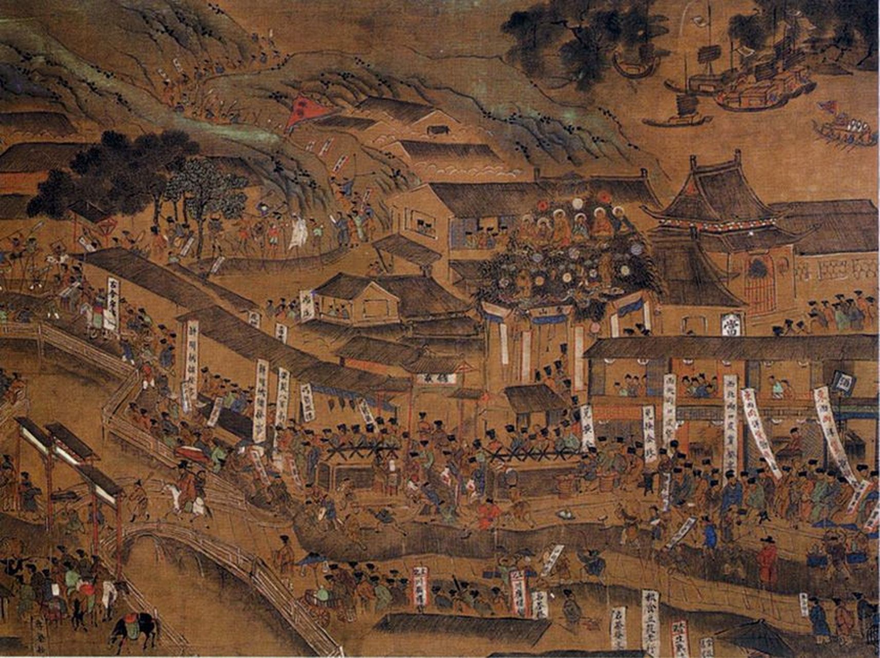这是《南都繁会图》,全称《南都繁会景物图卷》(局部,原图很大很大)