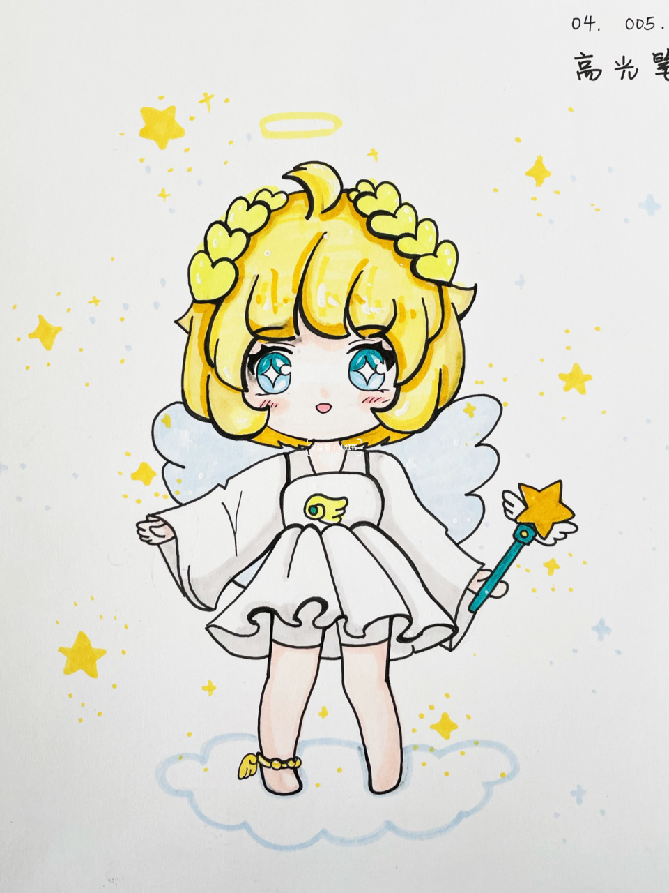 迷你安吉洛斯动漫女孩 迷你世界安吉洛斯小天使动漫女孩马克笔版动漫