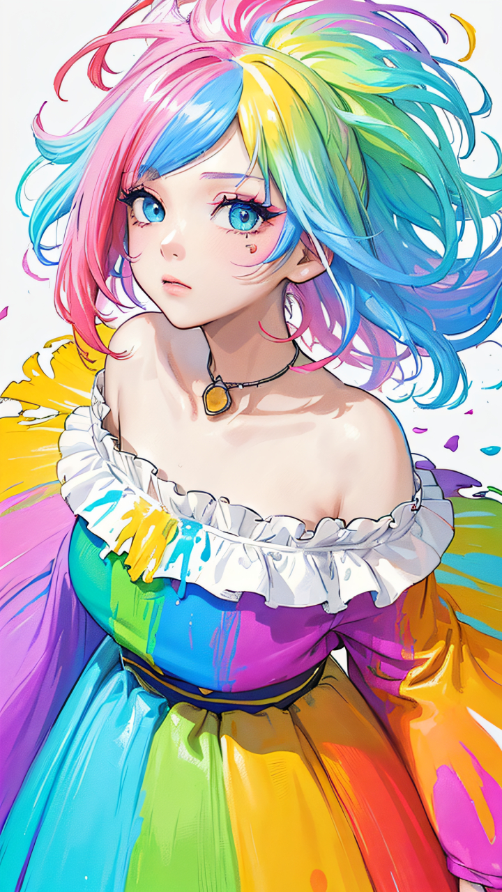 彩虹少女#二次元少女美图