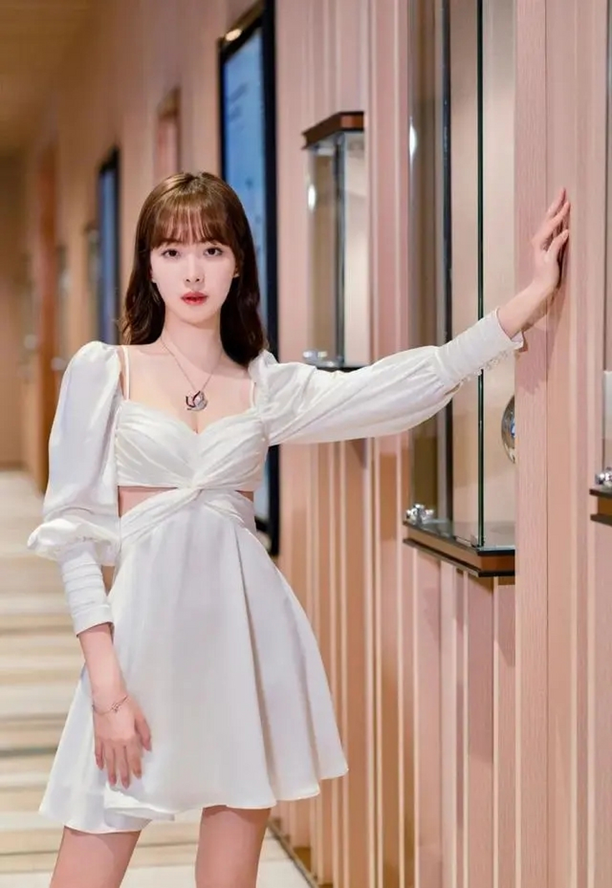 有着模特身材175cm身高的赵尧珂,肤白貌美,颜值更是娇美可人