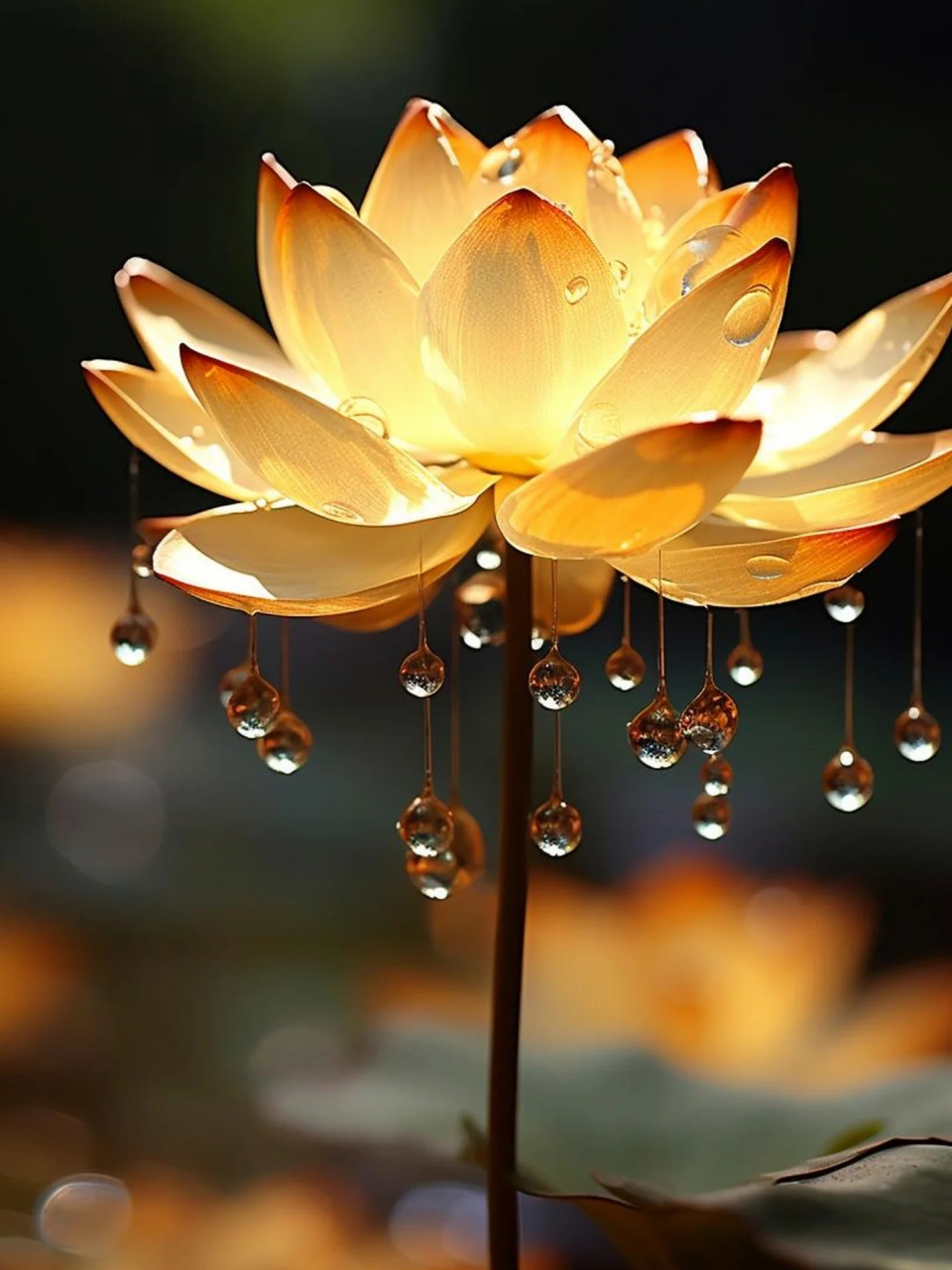 若你看到金色莲花,那便是好运的开始  心有莲花开,好运自然来