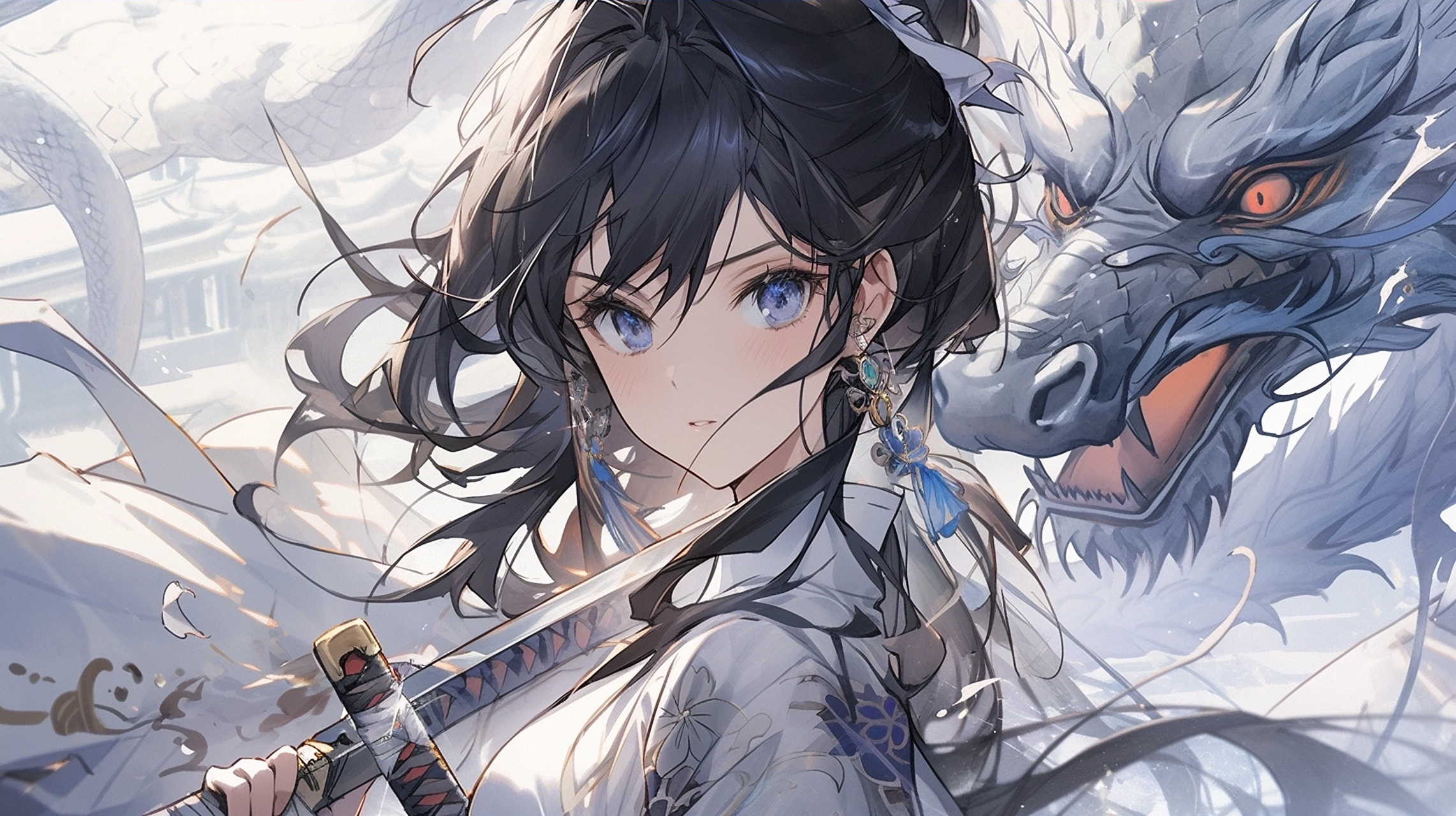 电脑壁纸# #二次元美图# #美女# #二次元# #古风美女# 一人一剑,逆行