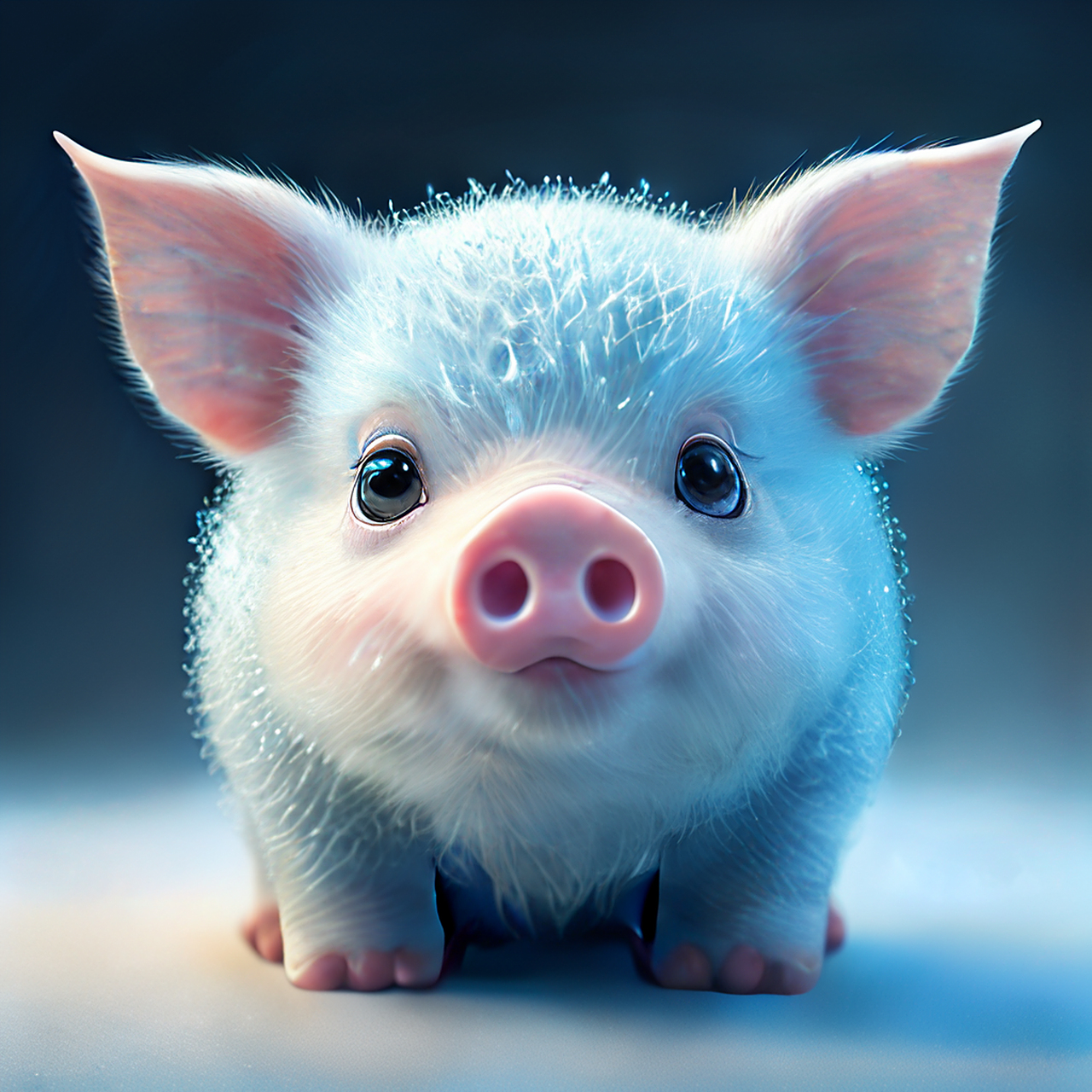 百度ai绘图黑科技#超详细的可爱梦幻冰小猪的惊人头像,闪闪发光的