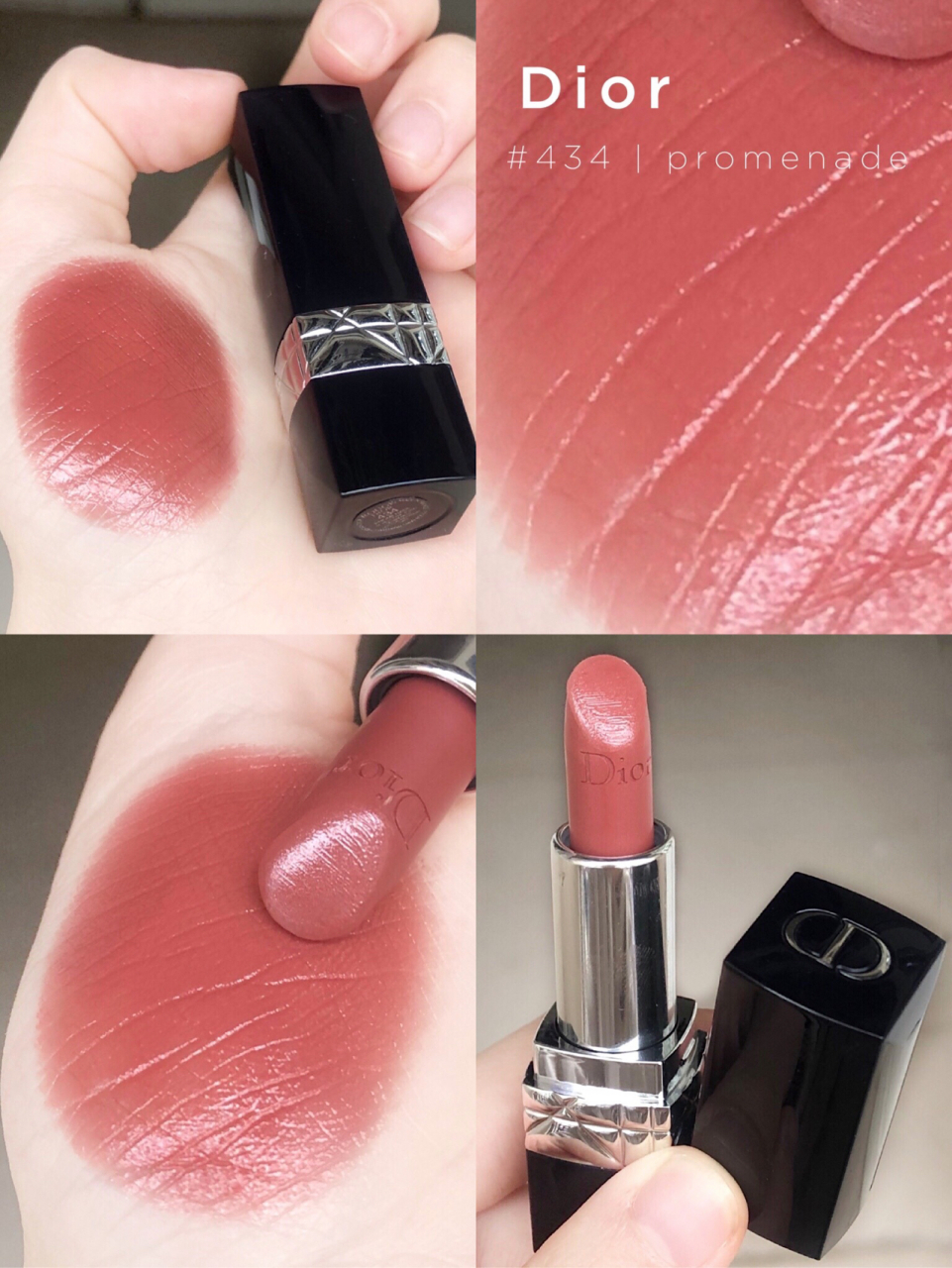 这只dior唇膏是我从一个套盒里拆出来的 dior434 promenade 小小腋鲻