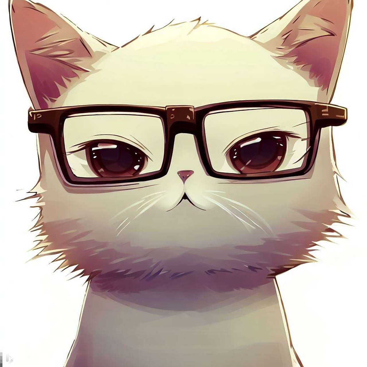 卡通版--戴着眼镜的猫