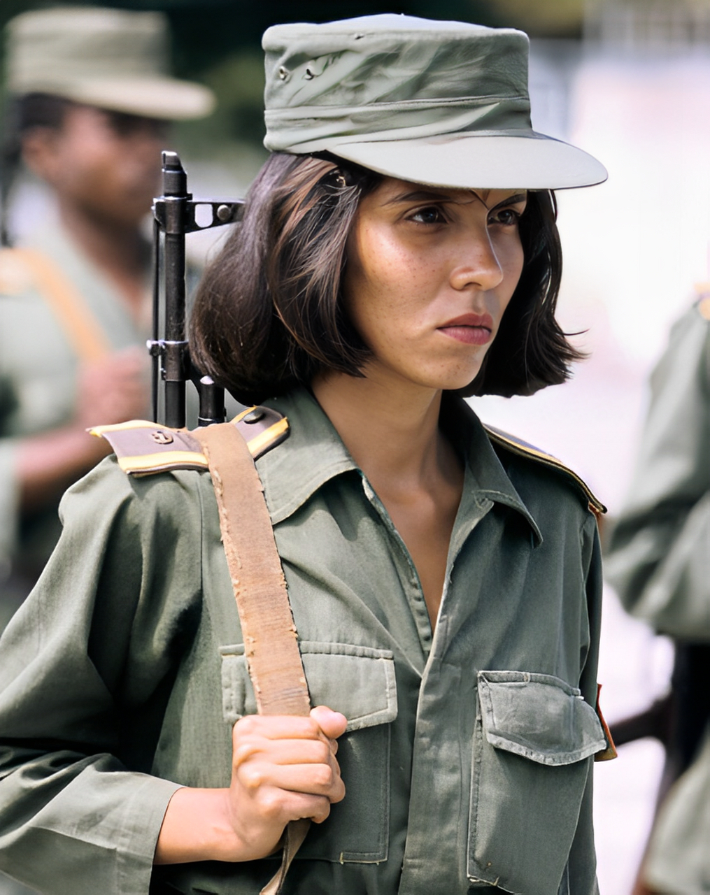 这是1993年的古巴女兵她们也被称为最认真的女兵
