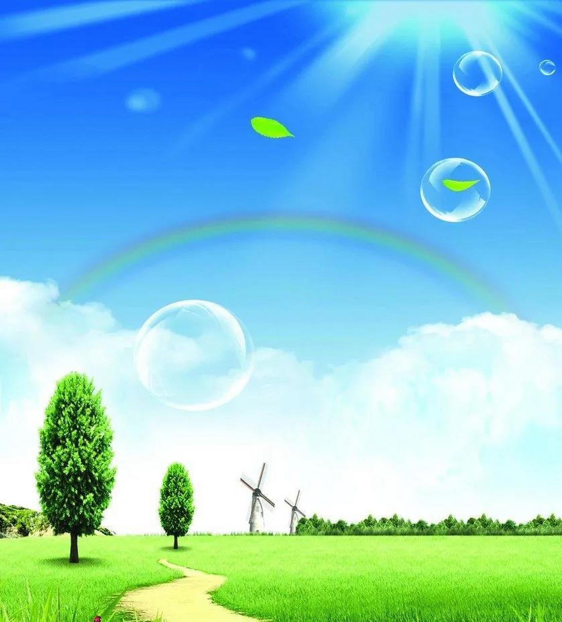 寄给春天的诗# 风和日丽晨安宁, 绿叶红花原野明.