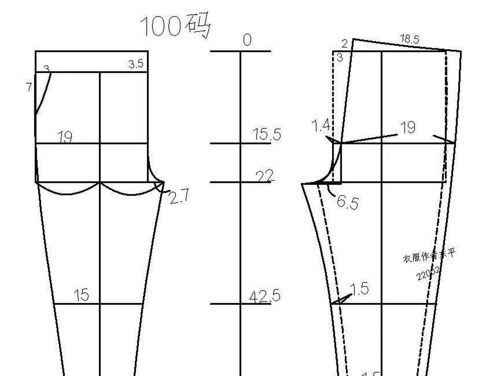 100码加绒小童裤裁剪图分享,适合三岁左右,身高100cm左右的宝宝[free