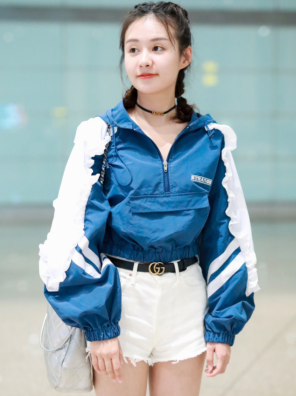 郑合惠子私服穿搭 可爱的双马尾颜末小姐姐 郑合惠子机场私服穿搭look