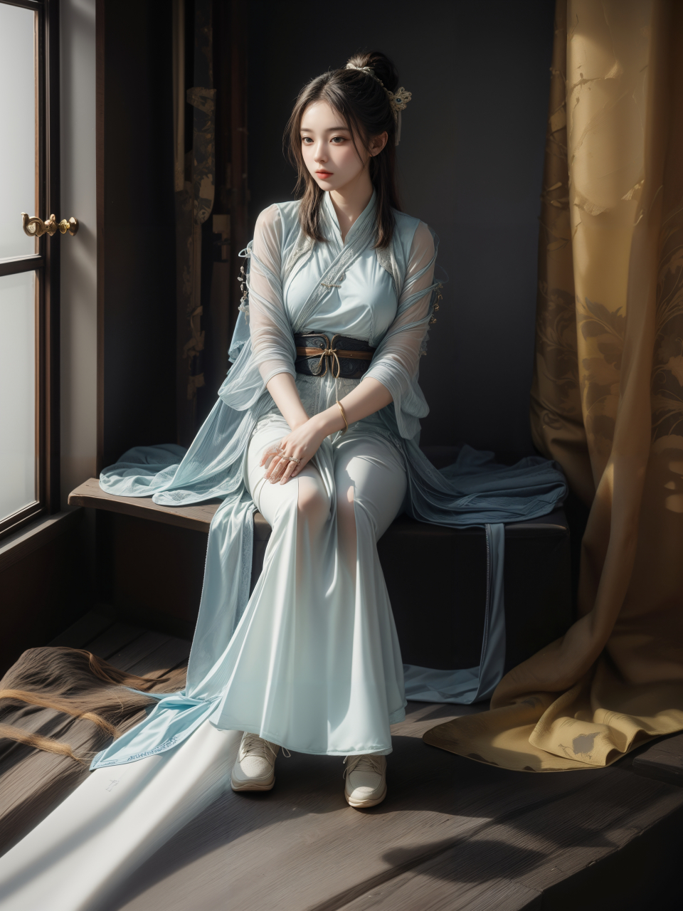 性感美女# #养眼美女# #美女# 每日ai美女秀	汉服小姐姐的身姿曼妙